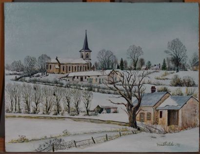 Marcel MAILLARD (1922), Village enneigé,...