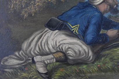 École du XXe siècle, Soldat camouflé, huile...