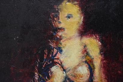 Ecole russe du XXe siècle, Femme aux animaux...