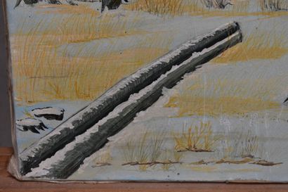 Marcel MAILLARD (1922), Bois enneigé, huile...