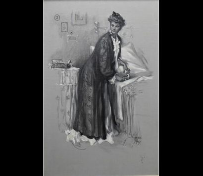 Jean CARREL (XXe siècle). Femme au révolver,...
