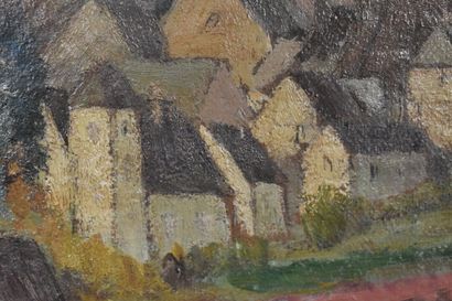 P. SOLLIER (XXe siècle), Vue sur village,...