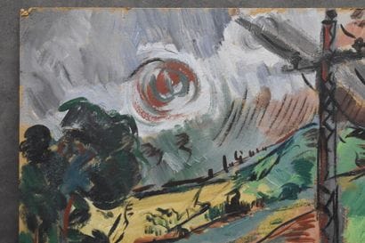 Raymond GAY BELLILE (XX), Le Pylône, huile...