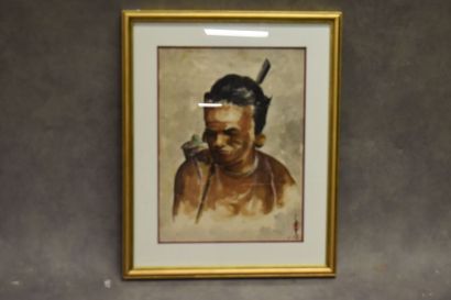 Ecole vietnamienne du XXe siècle. Femme au...