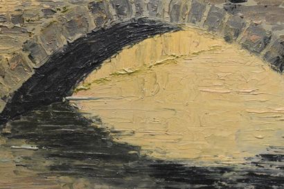 Arthur DELTOUR (1909-1989), Pont en pierre,...