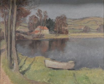 Raymond ROCHETTE (1906-1993), Barque en bord...