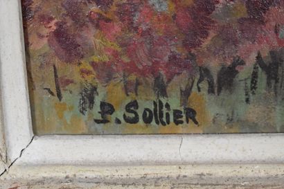 P. SOLLIER (XXe siècle), Vue sur village,...