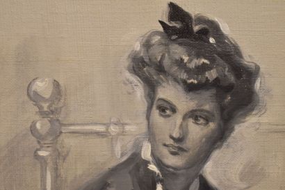Jean CARREL (XXe siècle). Femme au révolver,...