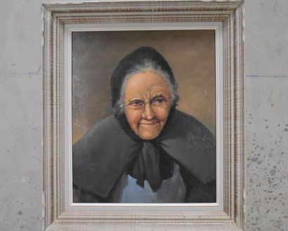 Claude PALLOT (1901-1987), Portrait de vieille...
