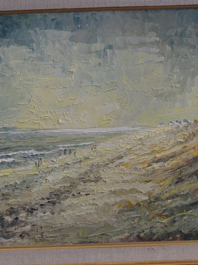Michel PERNES (1943), , La plage en Octobre,...