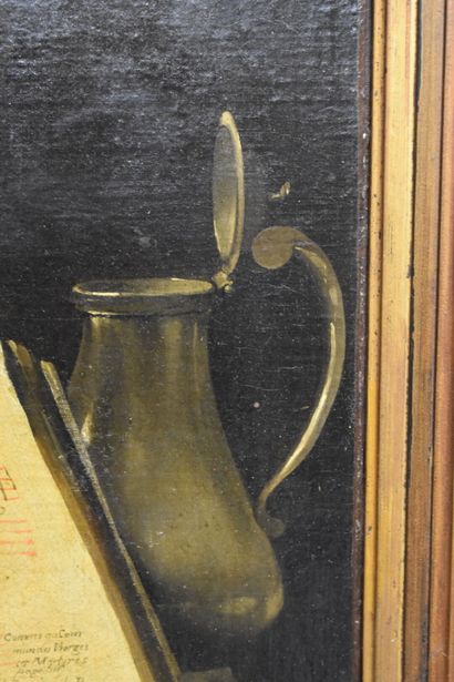 Nature morte au livre ouvert
École française...