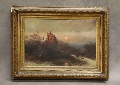 École européenne du XIXe, Paysage de château...