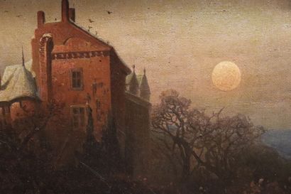École européenne du XIXe, Paysage de château...