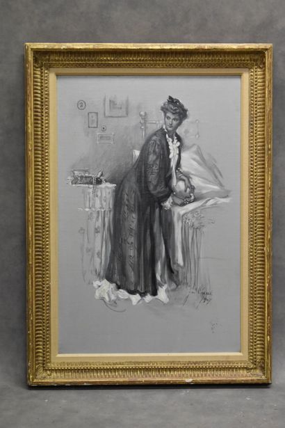 Jean CARREL (XXe siècle). Femme au révolver,...
