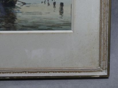 Amédée ROSIER (1831-1898) Bateau, aquarelle....
