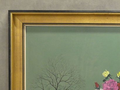 Luc GODAR (1942), Les Roses en hiver, huile...