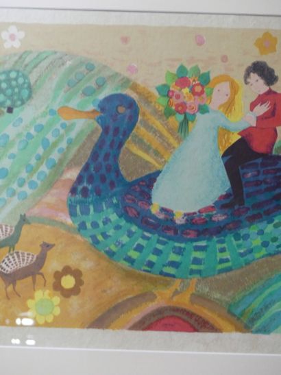 Françoise DEBERTE. Lithographie en couleurs...