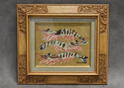 Homard. 
Ecole japonaise du XXe siècle, Homard,...