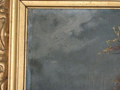 Paire de paysages, huiles sur toile signées...