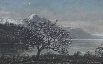 Lucien MICHON (1887-?)., Arbre fleuri en...