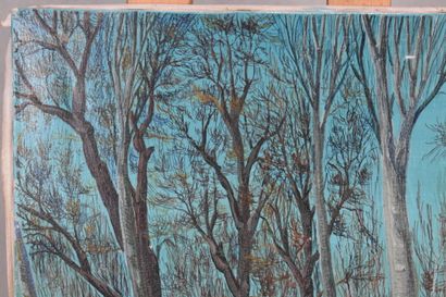 Marcel MAILLARD (1922), Bois enneigé, huile...