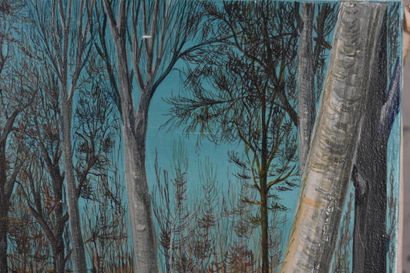 Marcel MAILLARD (1922), Bois enneigé, huile...