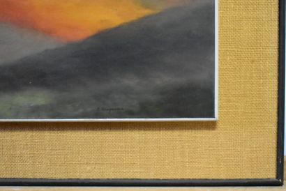 Bernard RAIGNEAU, Coucher de soleil, huile...