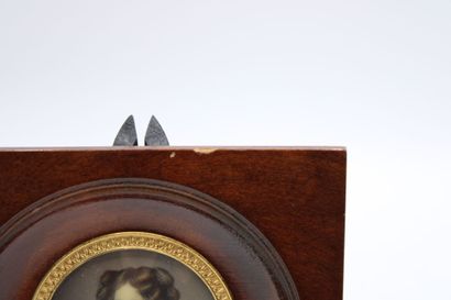 Ecole française du XIXe. Miniature figurant...