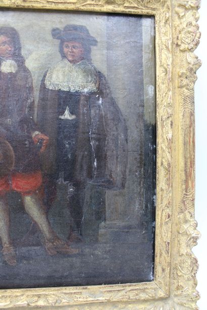 École du XIXe. Discussion entre Gentilshommes,...