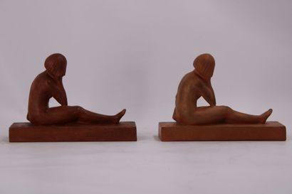 René ROD (XIX-XX), Set representing two naked...