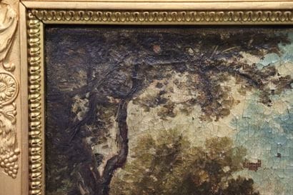 School of the XIXth century, Sous-bois, oil...
