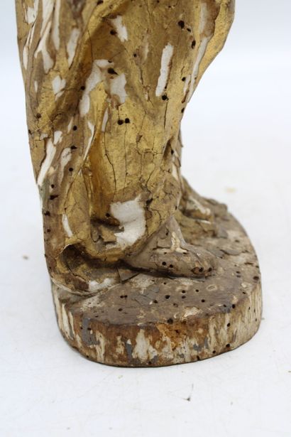Sainte femme en bois sculpté en ronde-bosse,...