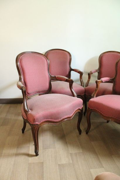 Ensemble de quatre fauteuils cabriolets en...