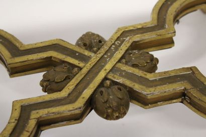 Pair of stools in carved and gilded wood...