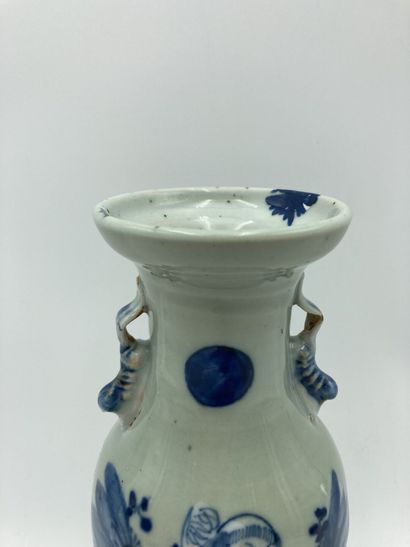 Vase of baluster form out of enamelled ceramics...