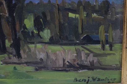 School of the XXth. Autumnal landscape. Oil...