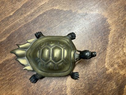 ASIE 
Turtle in bronze with brown and golden...