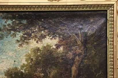 School of the XIXth century, Sous-bois, oil...