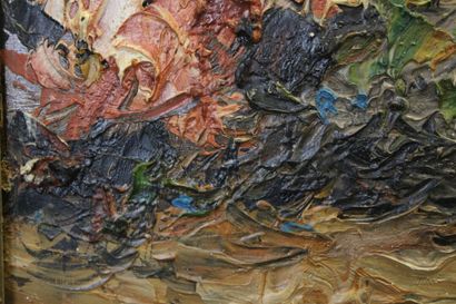 School of the XXth. Oil on panel of a still...