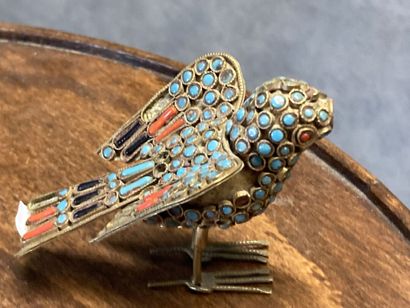 TIBET 
Collection of 7 birds in metal (silver...