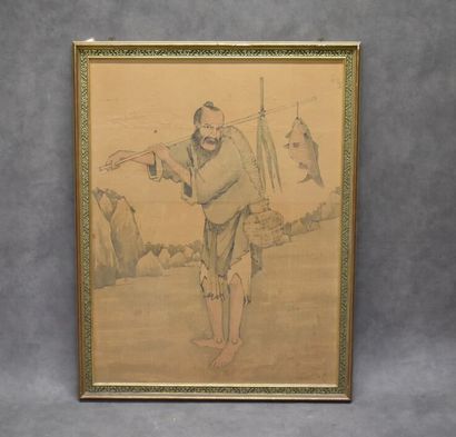 Far East. Pendant representing a scene of...