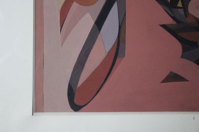 École cubiste.
Cubist composition. Gouache...