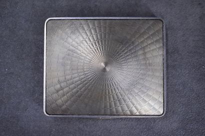 Silver and vermeil box with sunburst decoration....