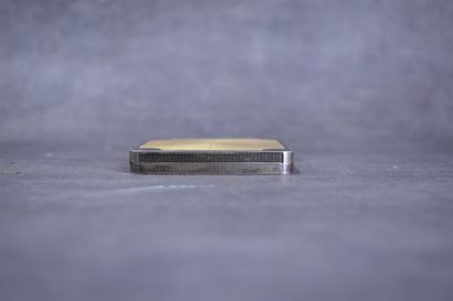 Silver and vermeil box with sunburst decoration....