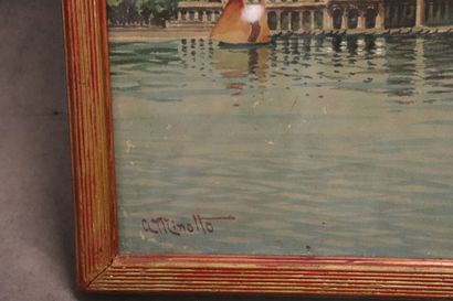 MINOTTO
A. MINOTTO. Venice. Pair of watercolors...