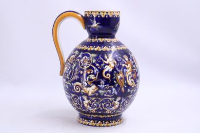 GIEN Important pitcher with Renaissance decoration...