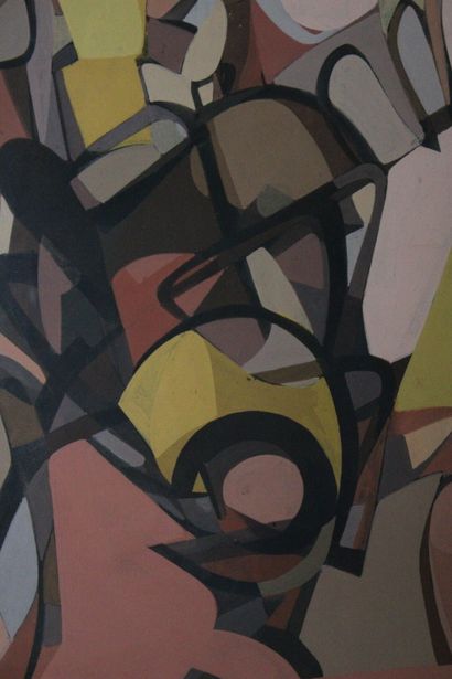 École cubiste.
Cubist composition. Gouache...