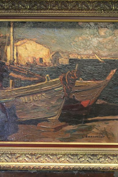 Louis BONAMICI (1878-1966)
At the port, oil...