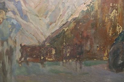 Augustin FERRANDO (1880-1957), Market scene,...