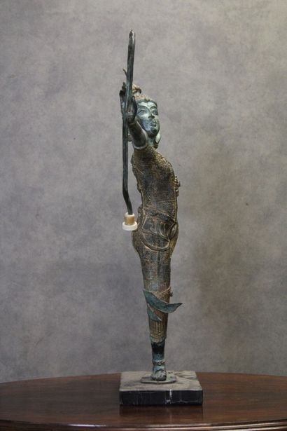 THAILAND. Archer in patinated and gilded...